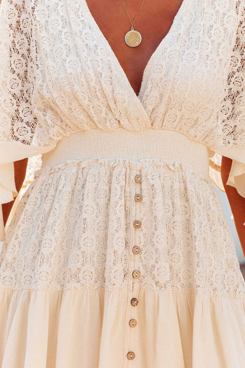 Eleanor - Dreamy Date Lace V-Neck Mini Dress
