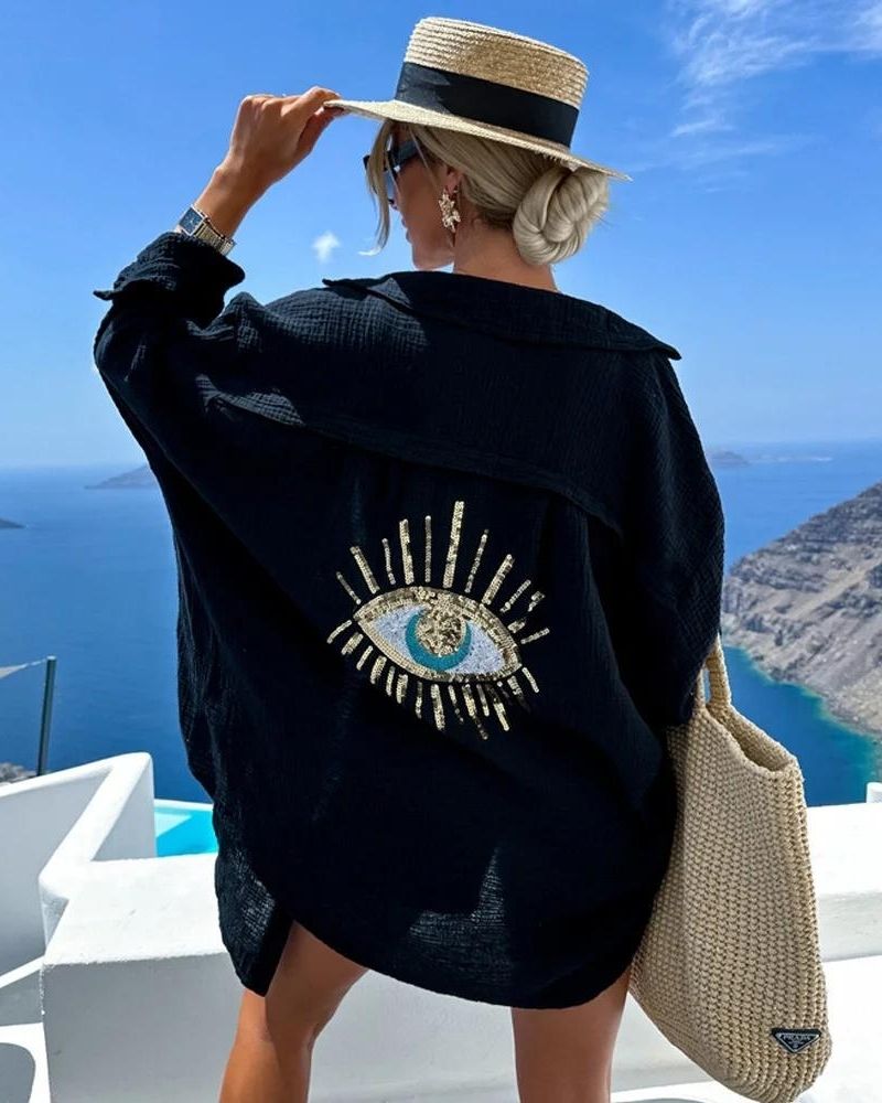 Soraya - Casual Sequin Beaded Shirt
