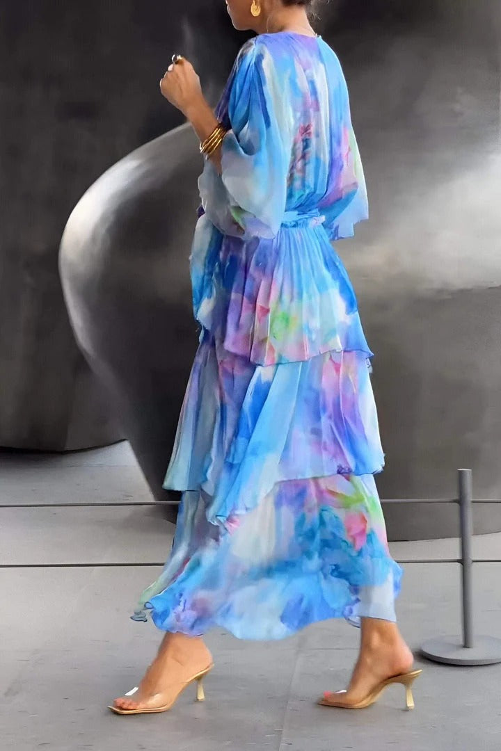 Polly™ - Elegant Multi-Colour Maxi Dress