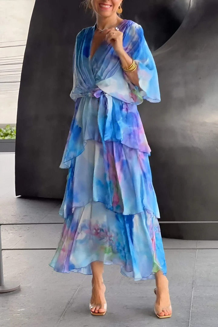 Polly™ - Elegant Multi-Colour Maxi Dress
