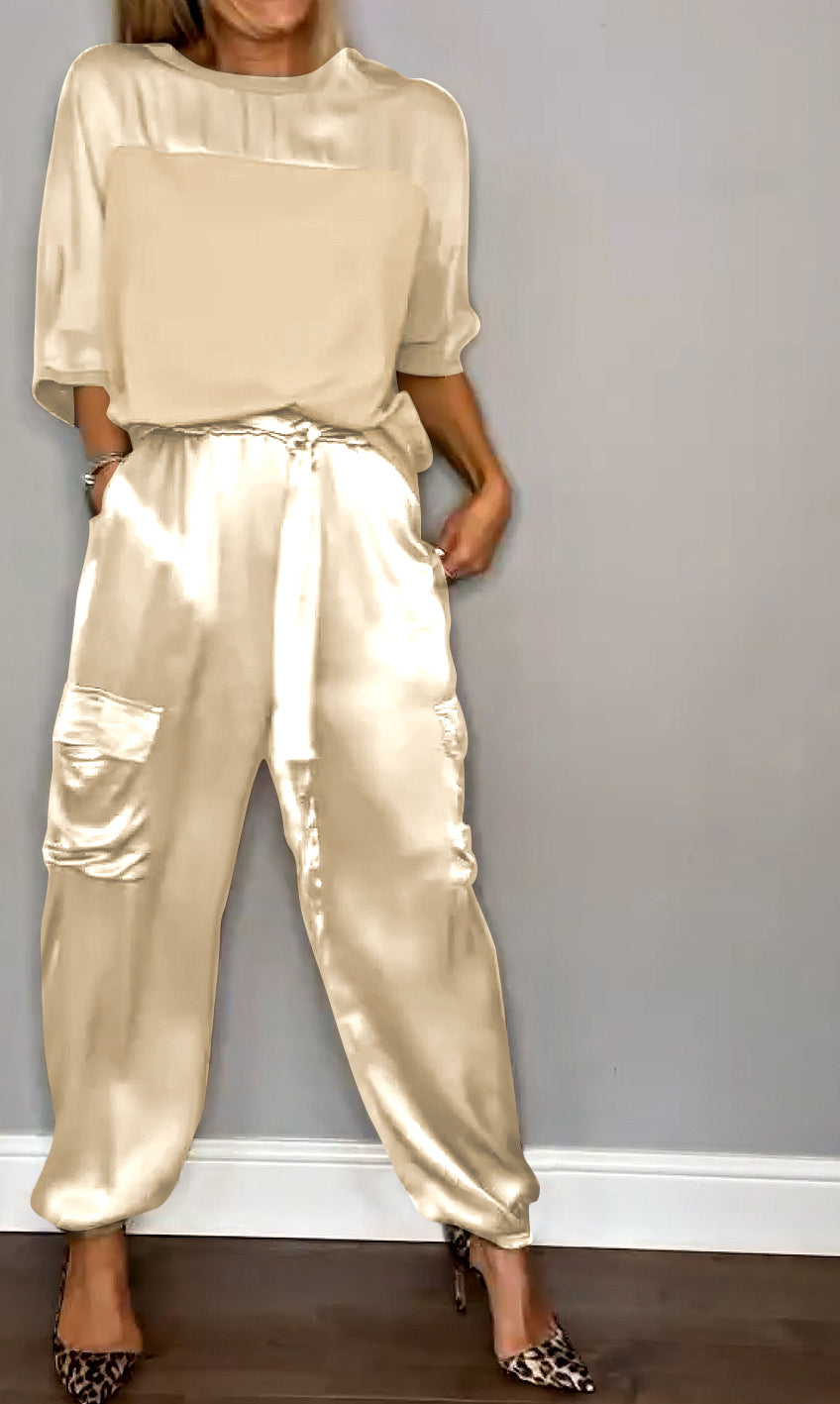 Francet - Stylish Casual Satin Set