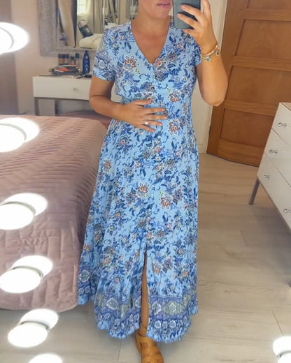 Zara - V-neck dress with floral print
