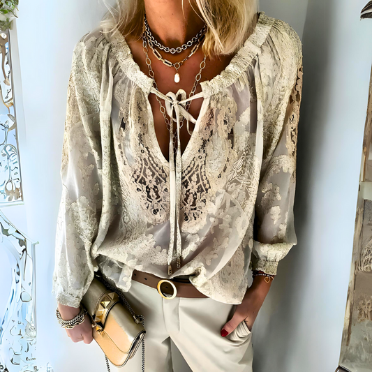 Jovita - Crocheted Women's Boho Blouse