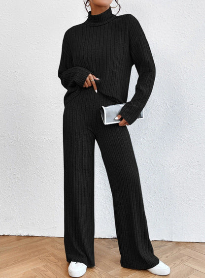 Tory - Cozy Ribbed Knit Two-Piece Set