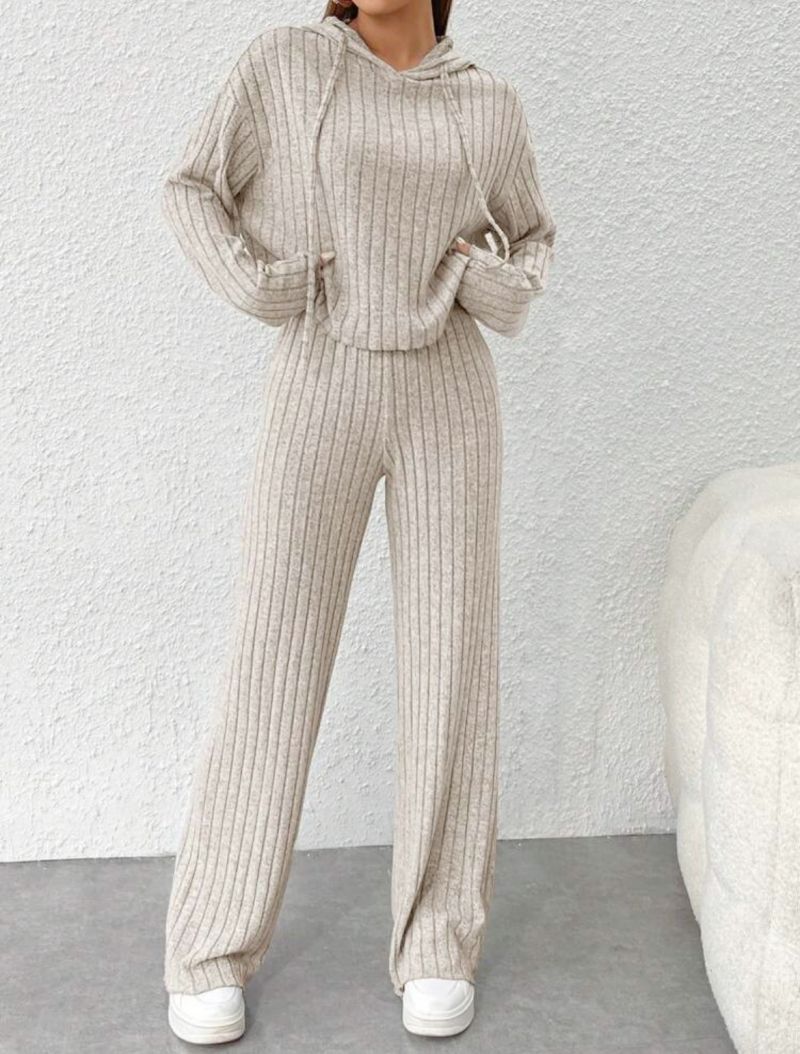 Vesper - Casual Knit Hoodie Two-Piece Set