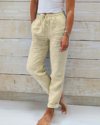 Miya™ - Cotton Linen Elasticated Trousers 1 + 1 Free