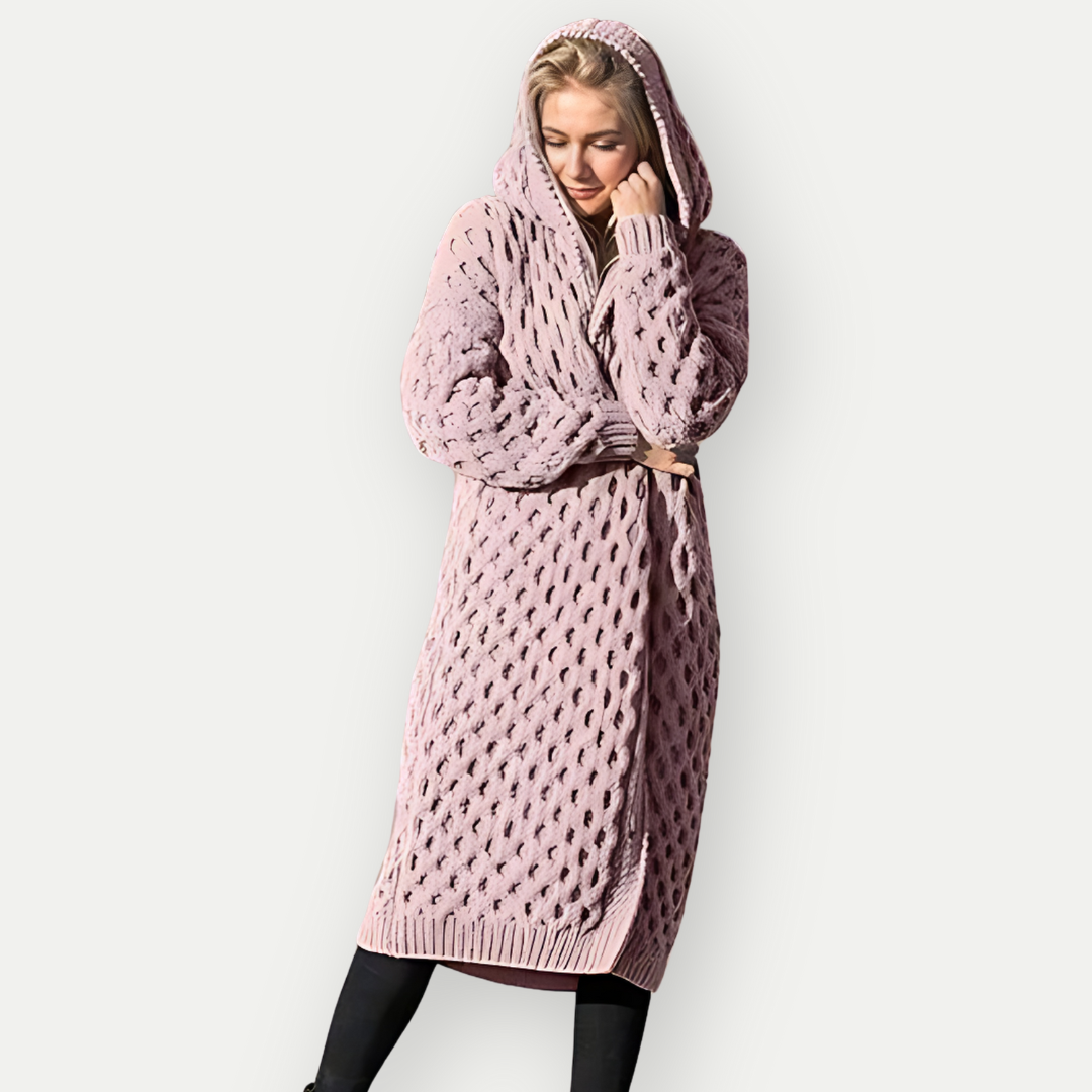 Esther - Wool Cardigan With Hoodie