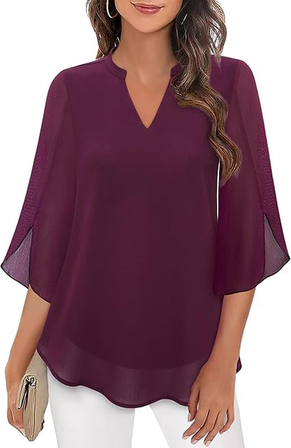 Rosely - Double Layers Chiffon Blouse