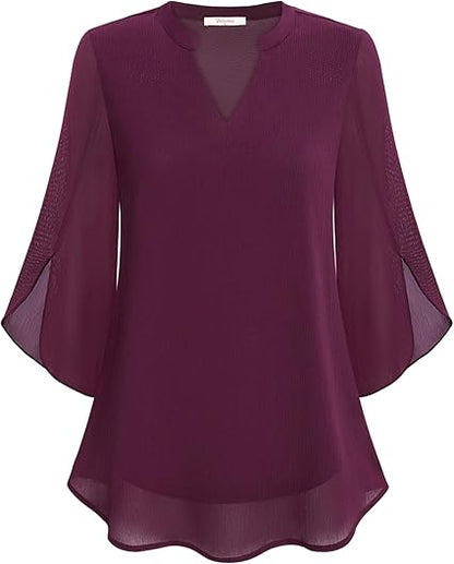 Rosely - Double Layers Chiffon Blouse