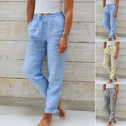 Miya™ - Cotton Linen Elasticated Trousers 1 + 1 Free