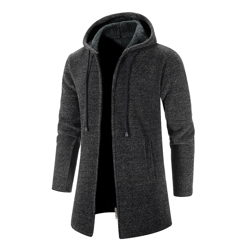 Oscar - Men's Mid-Length Hooded Wool Jacket