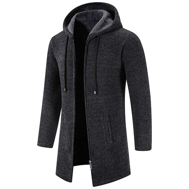Oscar - Men's Mid-Length Hooded Wool Jacket