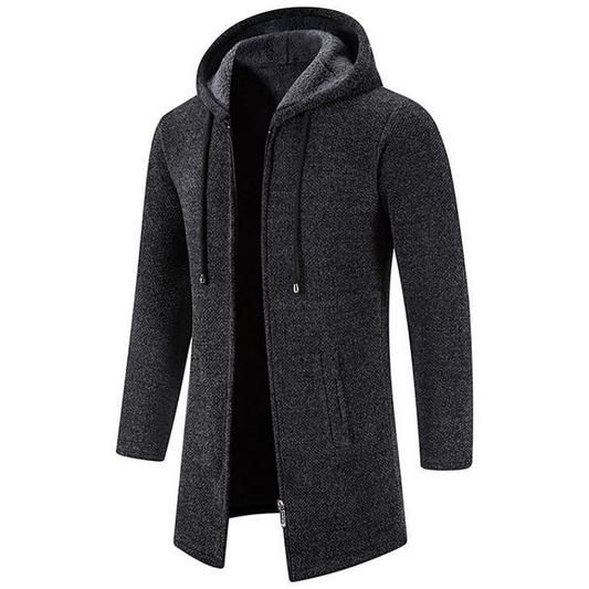 Oscar - Men's Mid-Length Hooded Wool Jacket