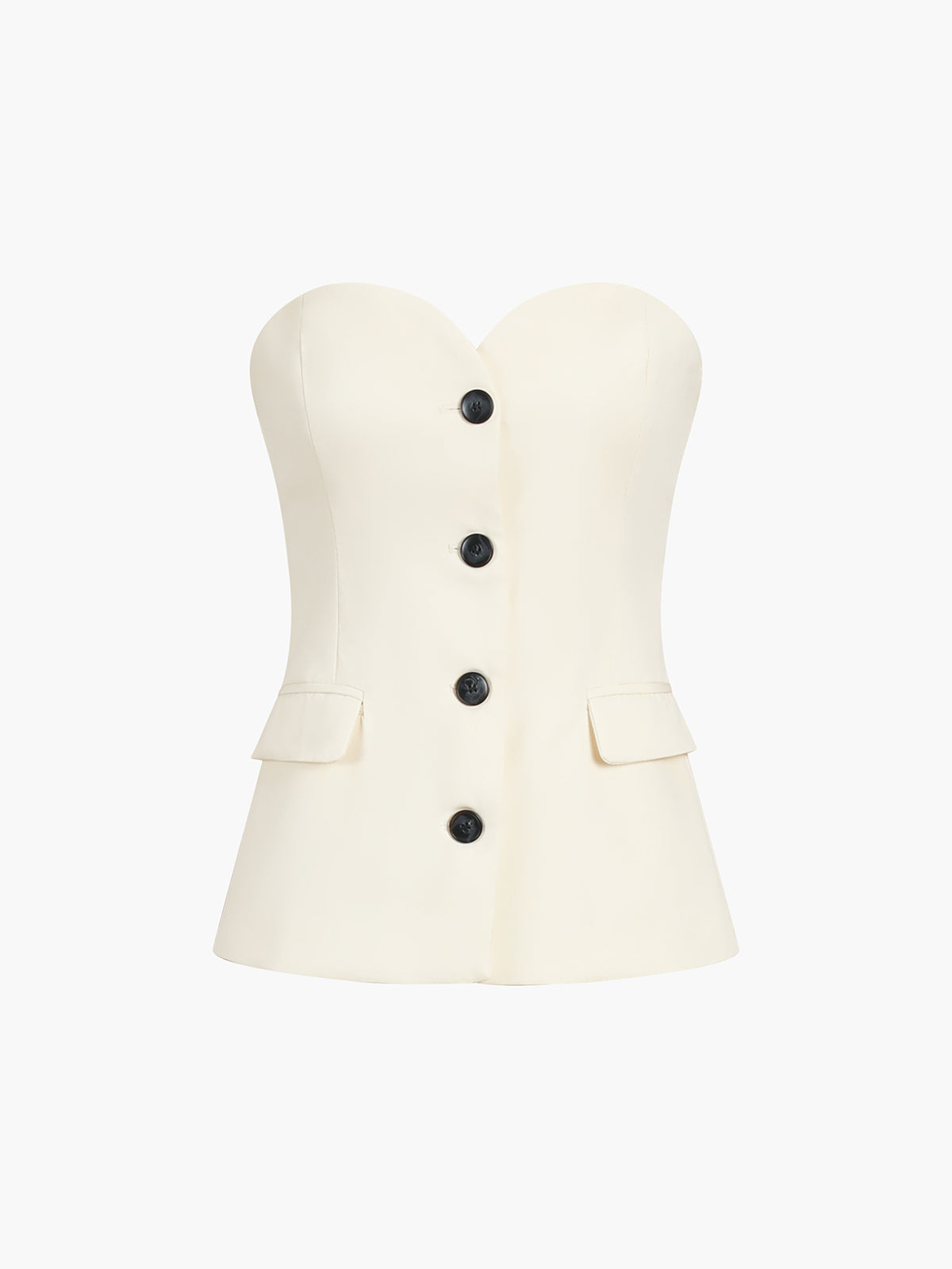 Sweatheart Button Up Tube Top