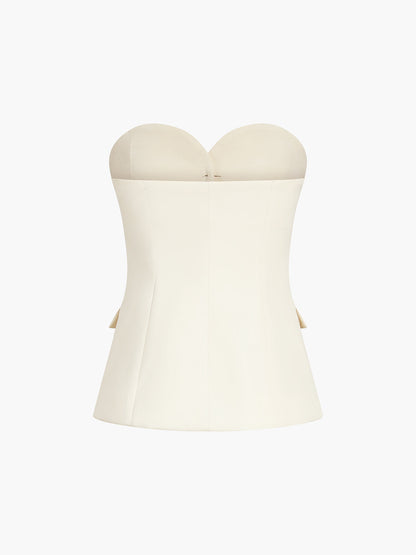 Sweatheart Button Up Tube Top