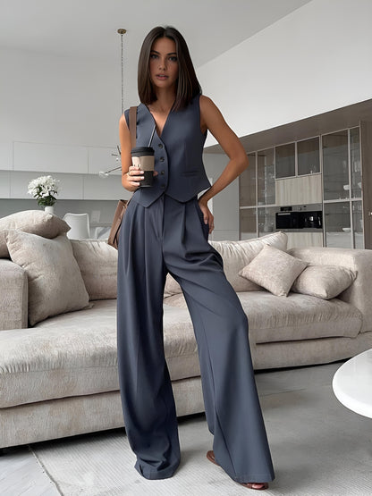 Minimalism Tailored Wide Leg Pants