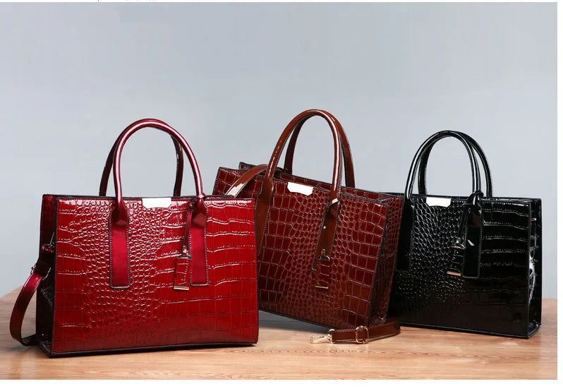 Fiorenza™ - Luxury Crocodile Pattern Tote Bag