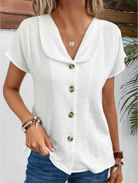 Maree - Top with Collar and Buttons