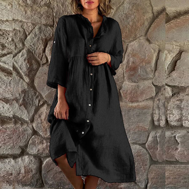 Jemima - Casual Cotton Linen Loose Dress