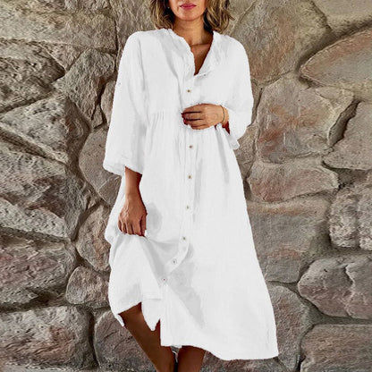 Jemima - Casual Cotton Linen Loose Dress
