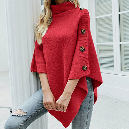 Hannah - Elegant Turtleneck Poncho