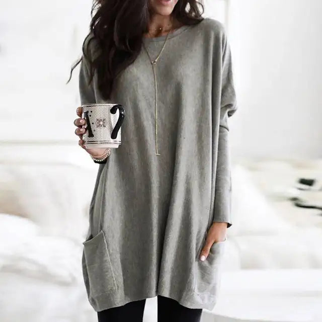 Kayleen Long Sleeve Tunic With Pockets