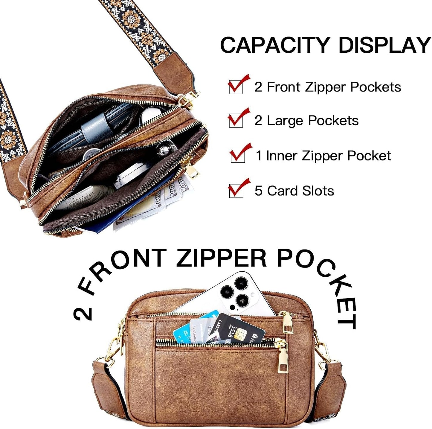 Maxine - Vegan Leather Crossbody Bag