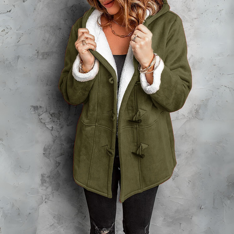 Chelsey™ - Plush Hooded Toggle Coat