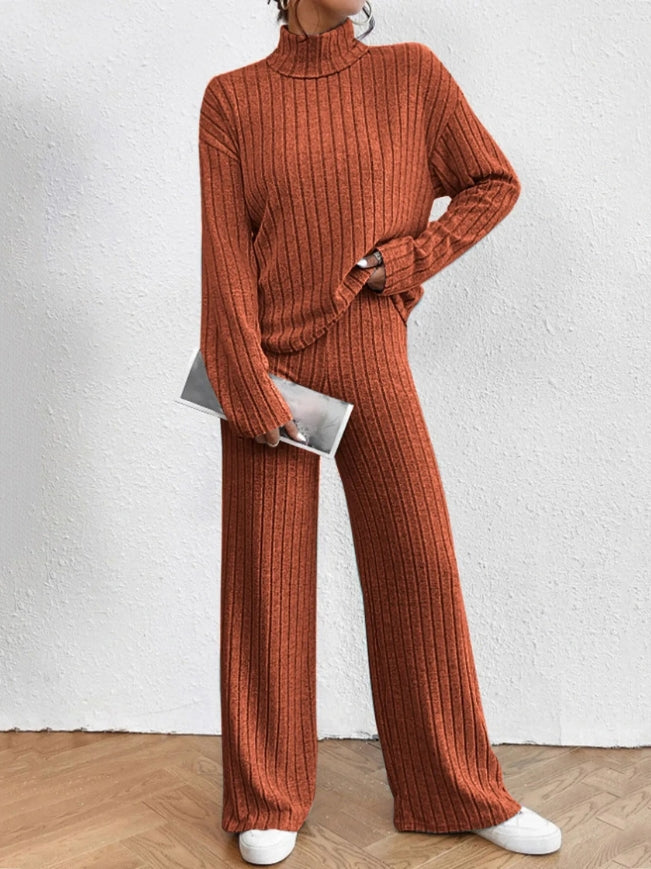 Tory - Cozy Ribbed Knit Two-Piece Set