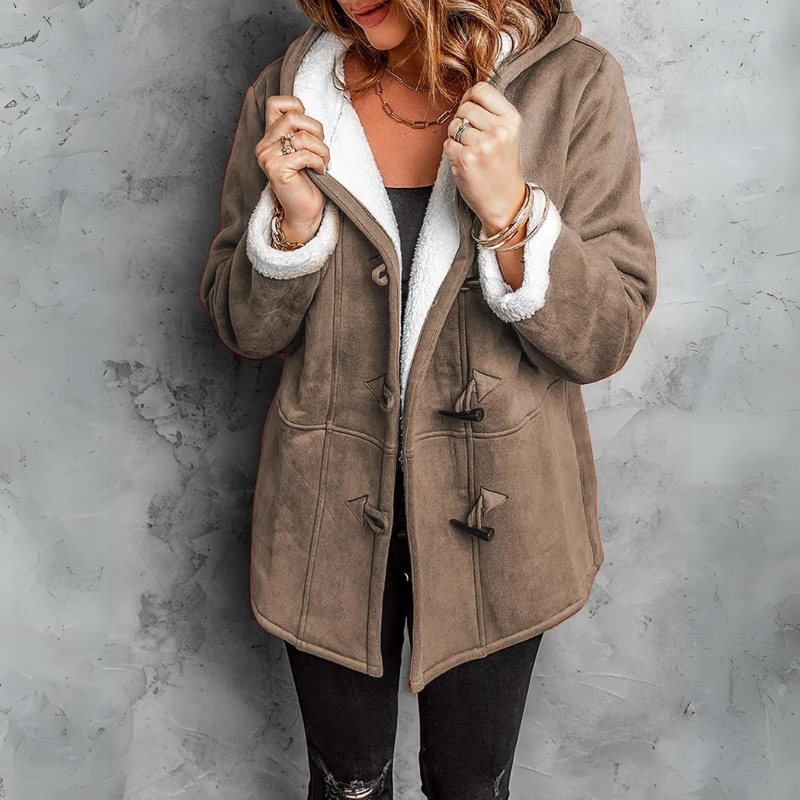 Chelsey™ - Plush Hooded Toggle Coat
