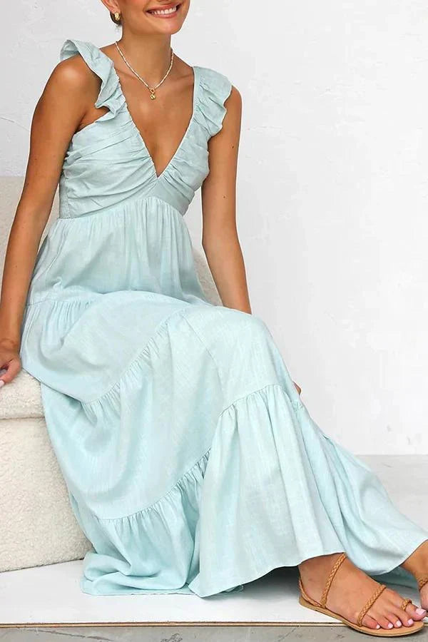 Inaya - Elegant Dress with Flounced Sleeves