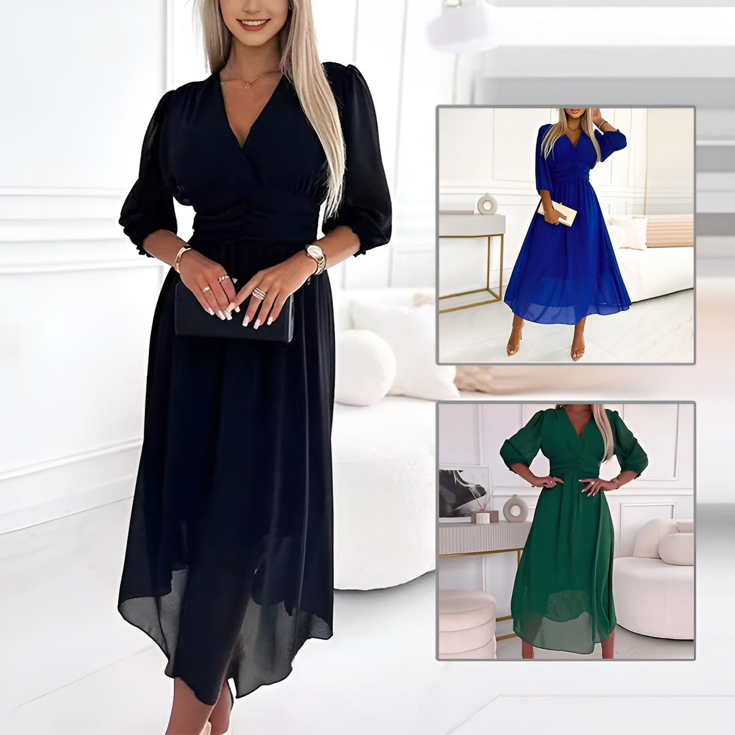 Olia - Light Silky Chiffon Dress