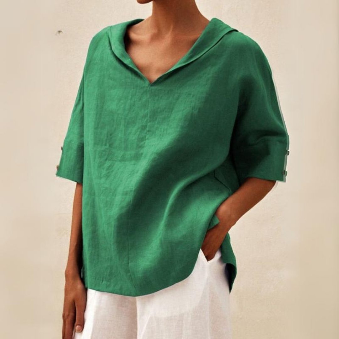 Jane™ - Women's Casual Linen V-Neck Shirt