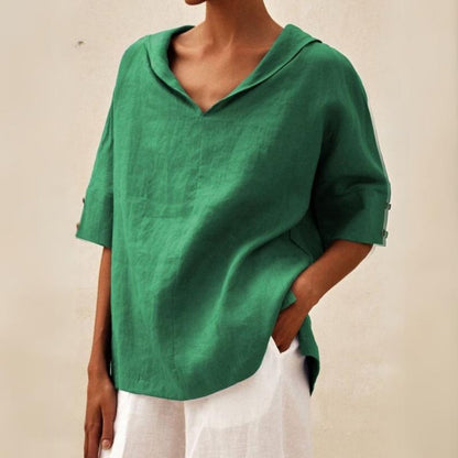 Jane™ - Women's Casual Linen V-Neck Shirt