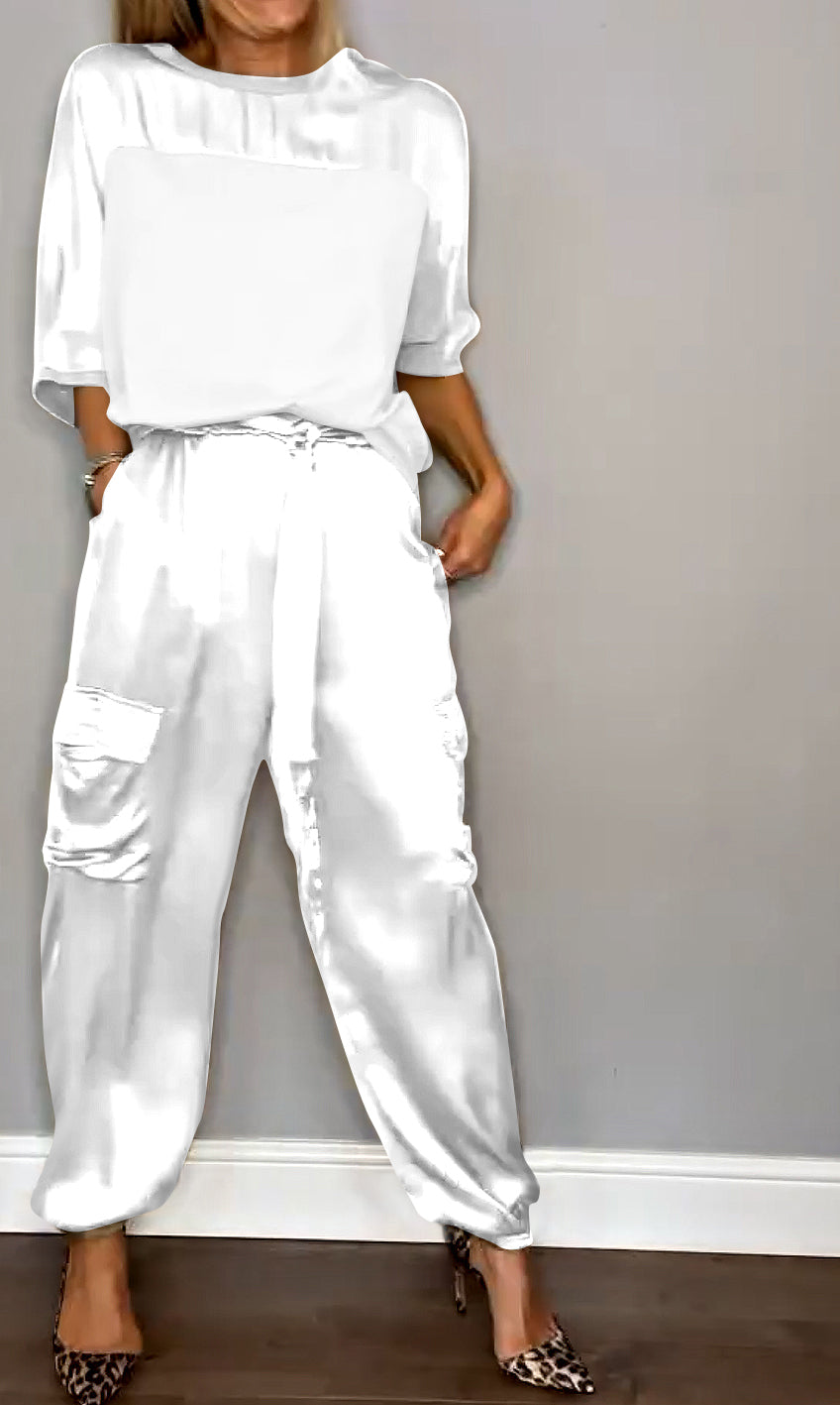 Francet - Stylish Casual Satin Set