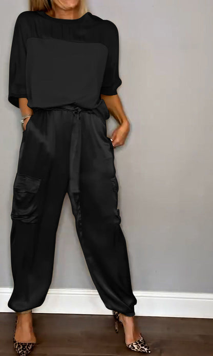 Francet - Stylish Casual Satin Set