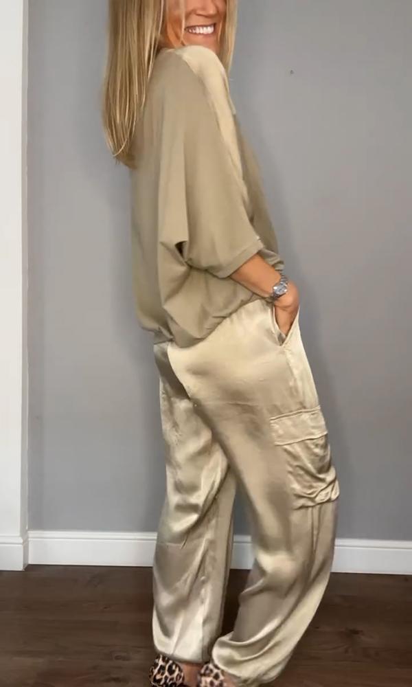 Francet - Stylish Casual Satin Set