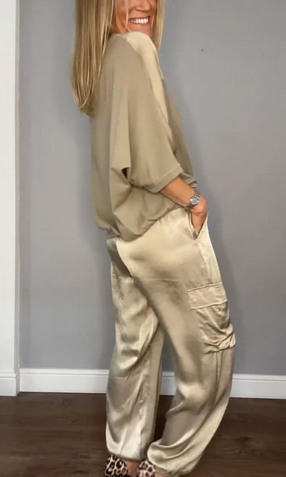 Francet - Stylish Casual Satin Set