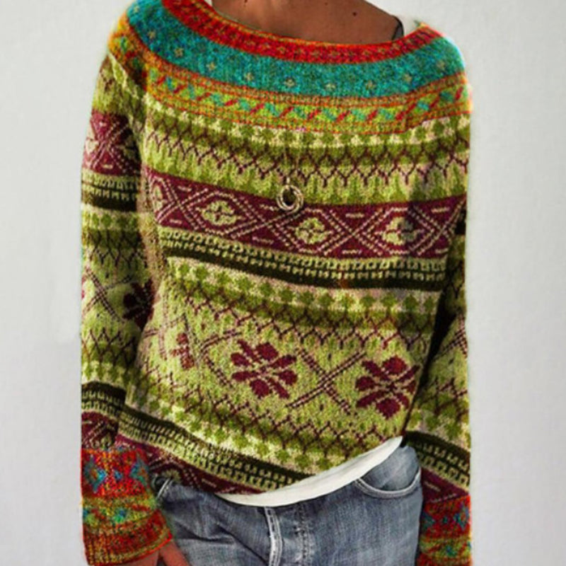 Anita - Knitted Sweater With Print
