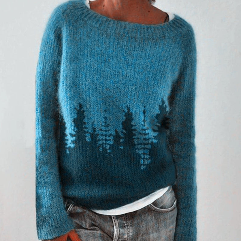 Anita - Knitted Sweater With Print