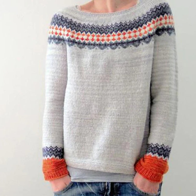 Anita - Knitted Sweater With Print